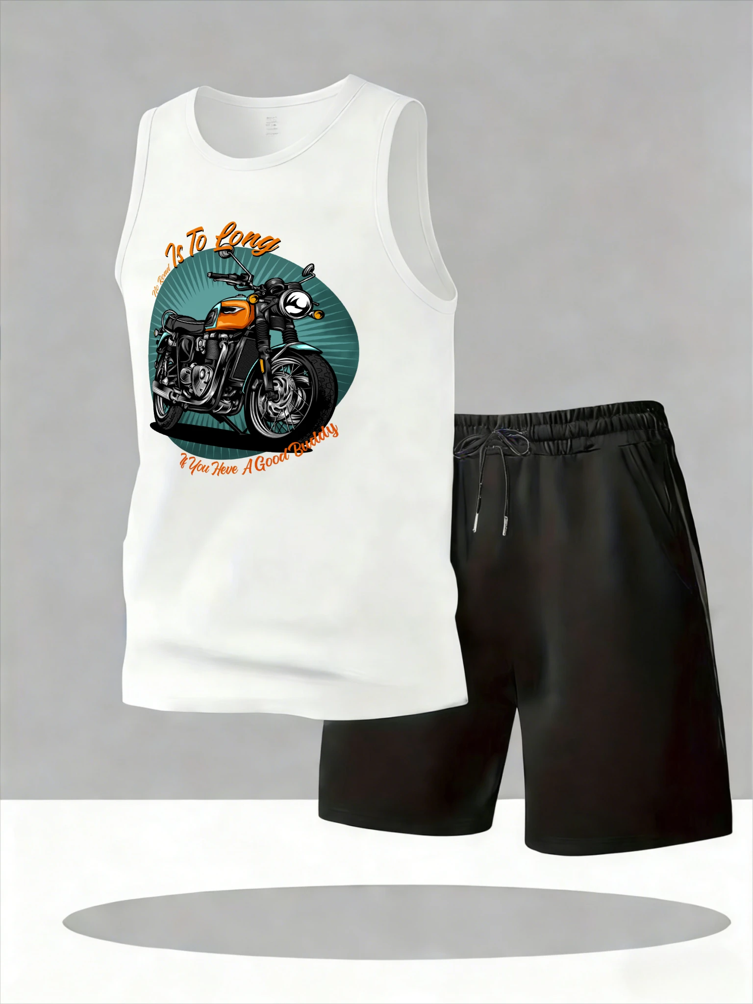 

Men's Tank Top Sets 2026 Summer Quick drying Breathable running sports clothing set sweatshirt set seaside oversize crewneck