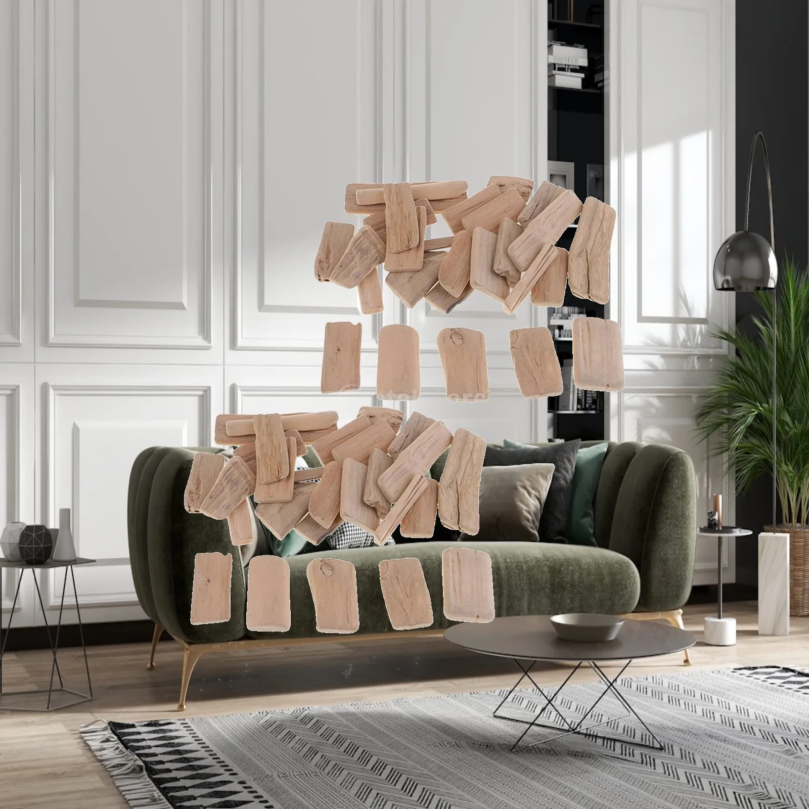 Driftwood Craft Floating Wood Shelf Wood House Block Craft Paint Table Ornaments for Home Decorations