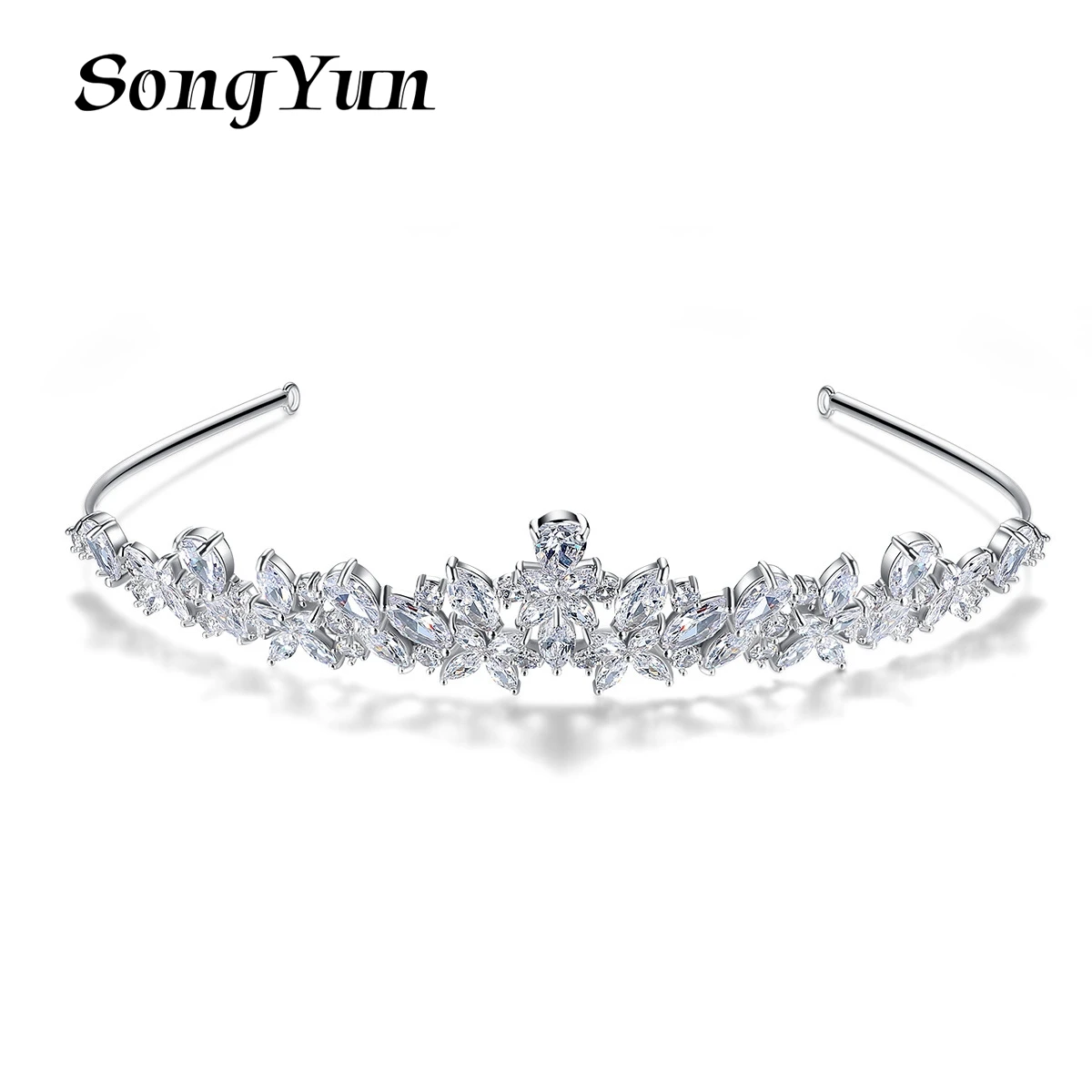 

Ювелирные изделия SongYun: Модная свадебная корона-ободок в корейском стиле с медными вставками и цирконами для банкетов