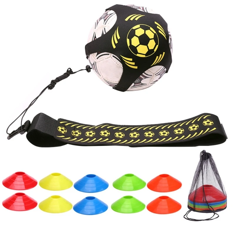 

Football Trainer, Football Kick Throw Solos Practice Training Aids Control Skill Adjusted Waist Belt for Kids and Adults