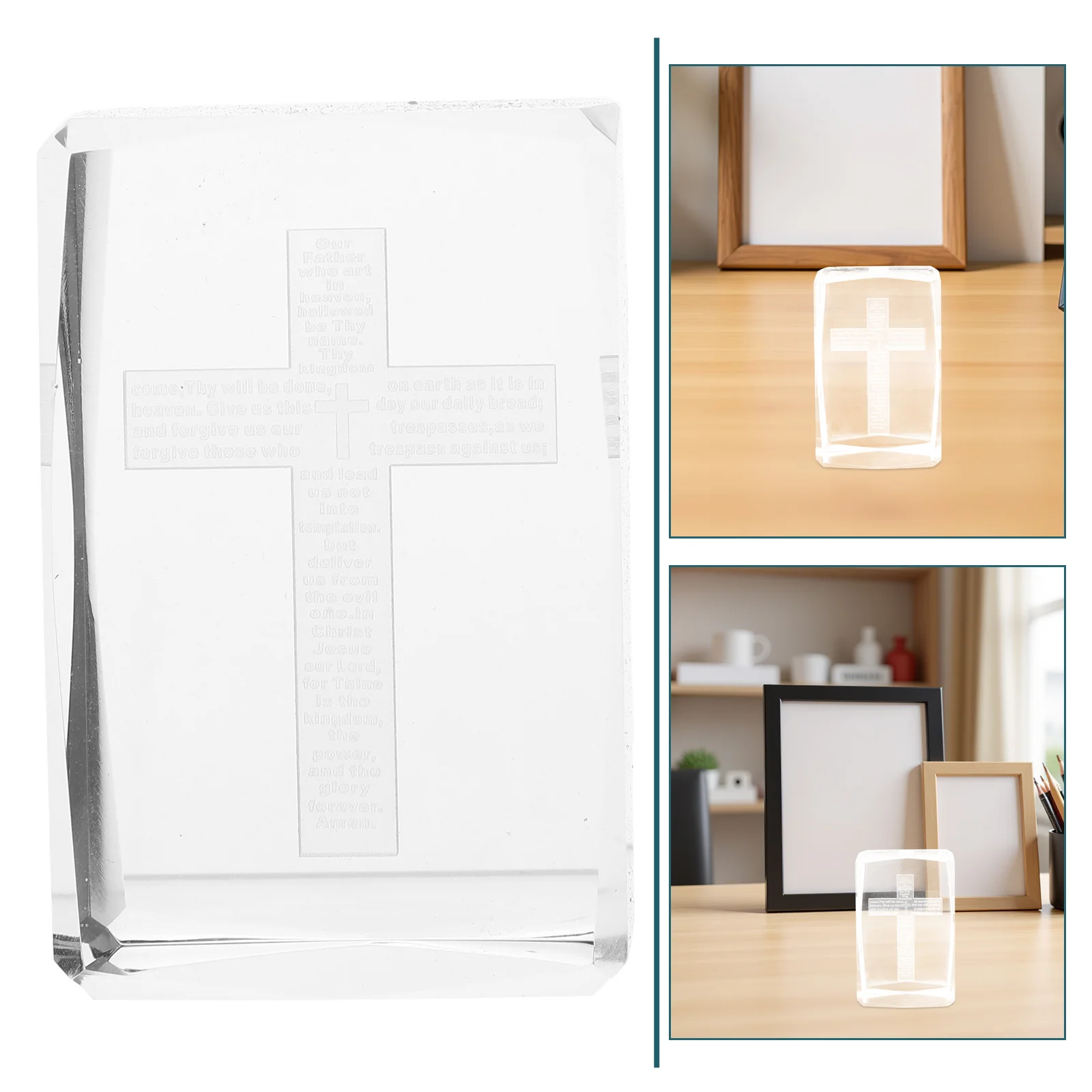 

Crystal Tabletop Crucifix Elegant Standing Cross Decorative Ornament Religious Centerpiece Warm Ambiance Small Crystal Crosses