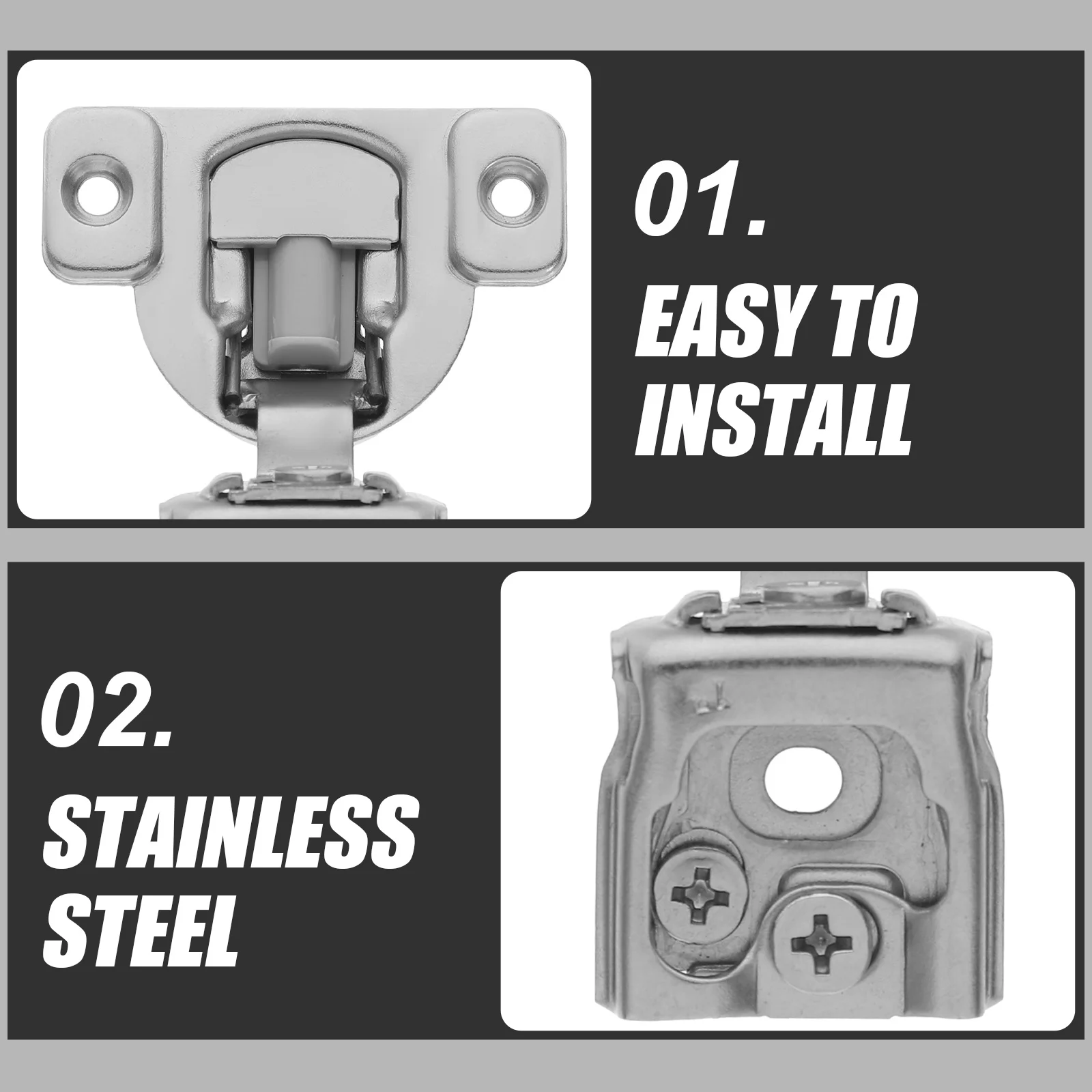 

1 set 1 Set Of Soft Close Cabinet Hinge Stainless Steel Full Overlay Concealed Hinges For Kitchen Cabinet Door Quiet Buffering