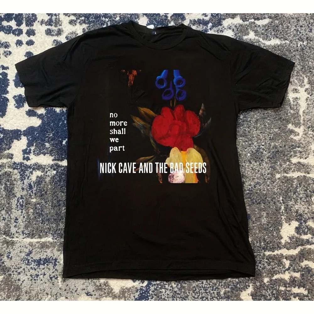 Camiseta del álbum No More Shall We Part de Nick Cave and The Bad Seeds para hombre, con estampado del logotipo, camiseta negra, mercancía musical retro para conciertos