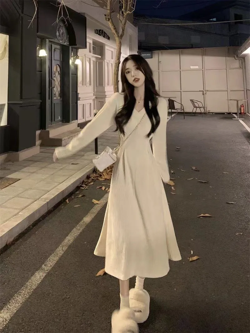 فساتين نسائية فستان بناتي ربيعي كتان سموكينج حريري الخصر الترفيه اليومي بسيط رعوي فني مريح للتنفس نقي