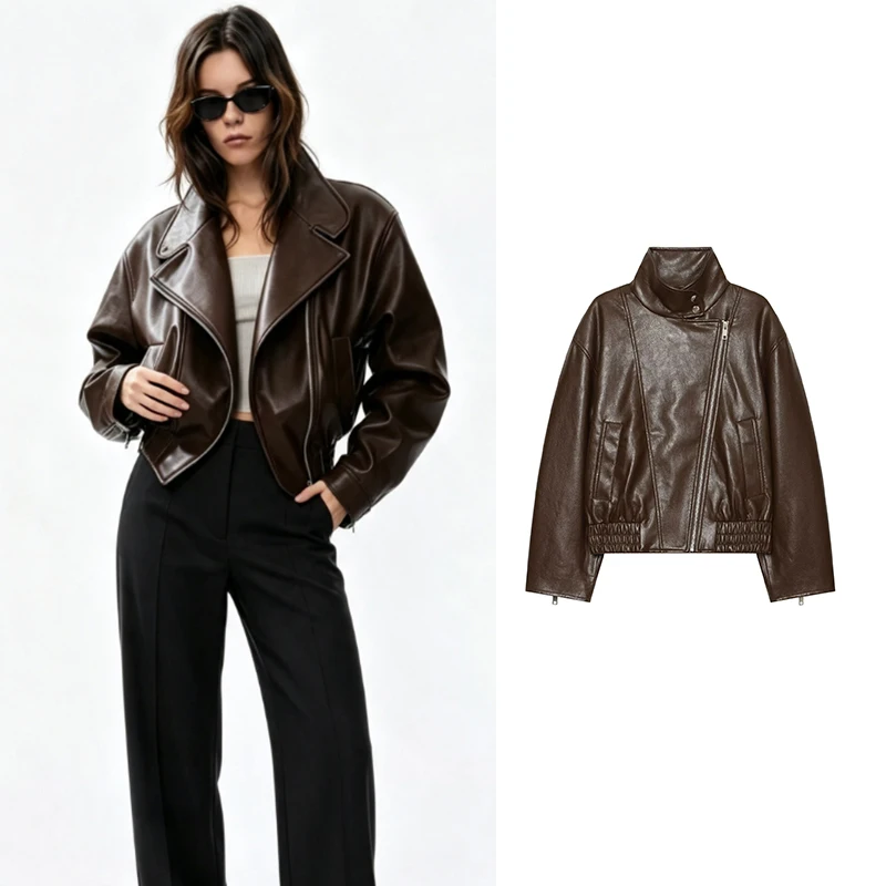 Women's Winter Jackets 2026 New Chic Loose Warm Elegant Youth Leather Jackets Women's Fashion Unique Casual Street Short Coats