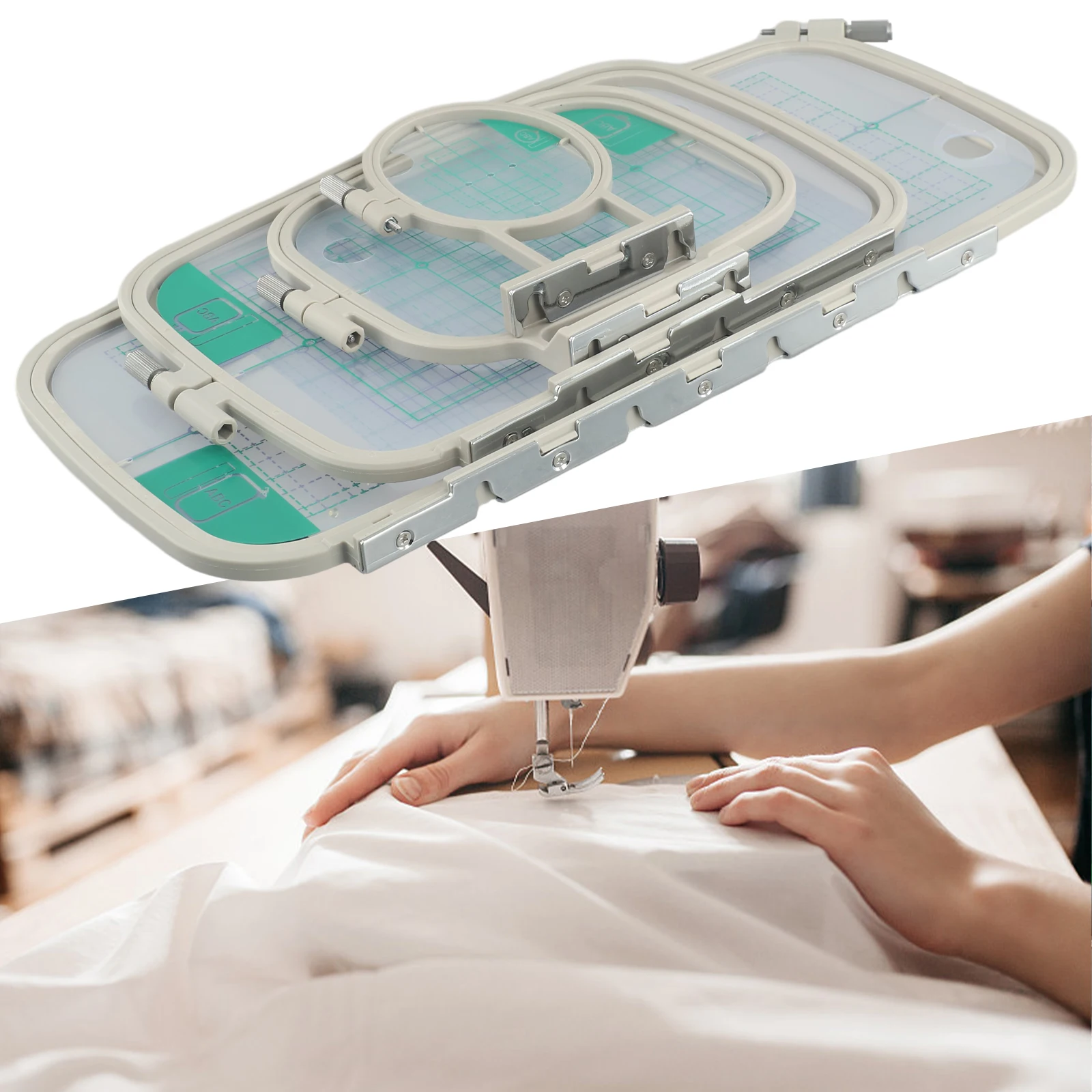 Accessories Embroidery Hoop Set Embroidery Frame Clear Grids For PE770/NV780D/F440E Purple/green Mesh Replacement