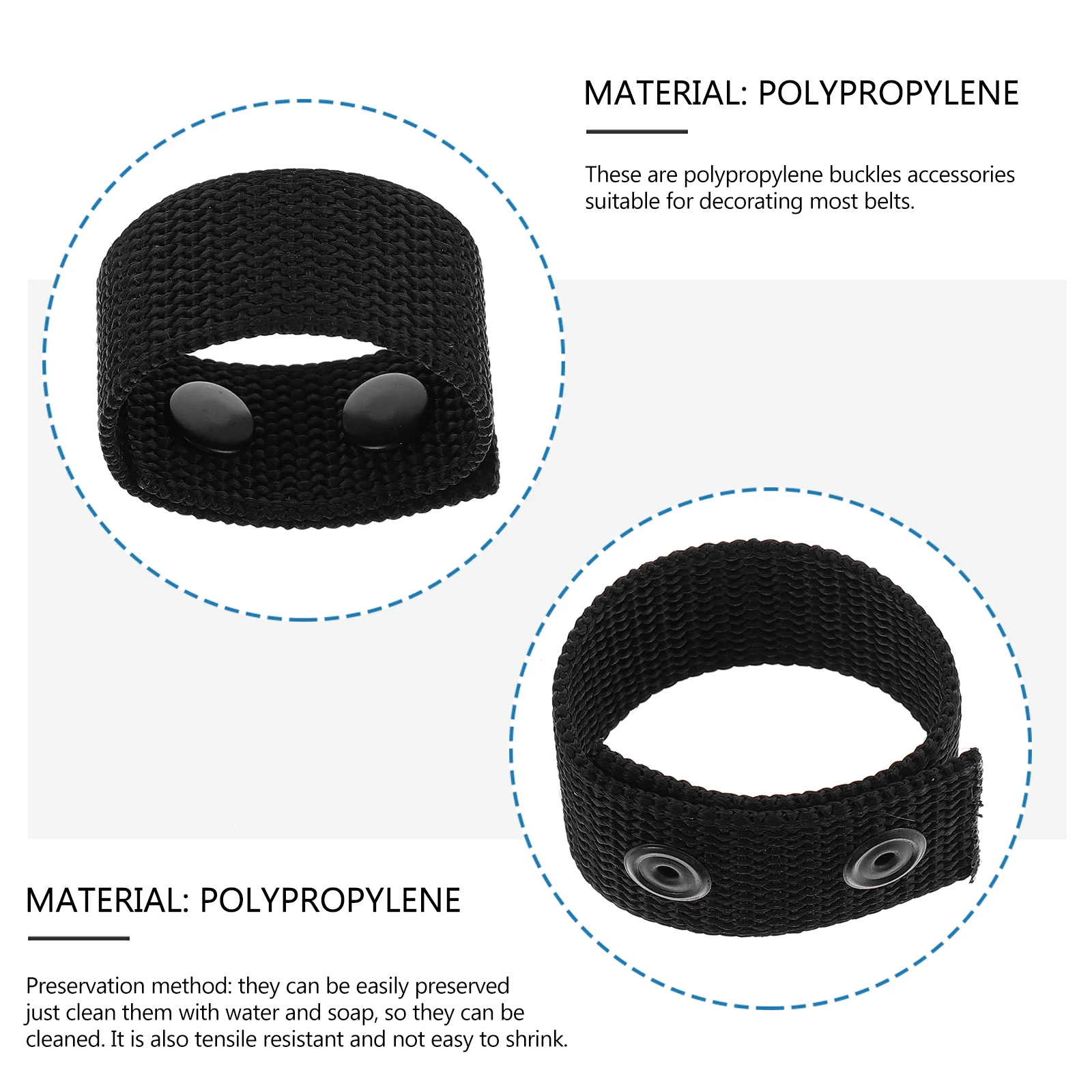 

8 Pcs Tactical Belt Ring Waist Coat Buckle Polypropylene Fasten Fastening Duty Equipment Accessories Decorative Black Clothes