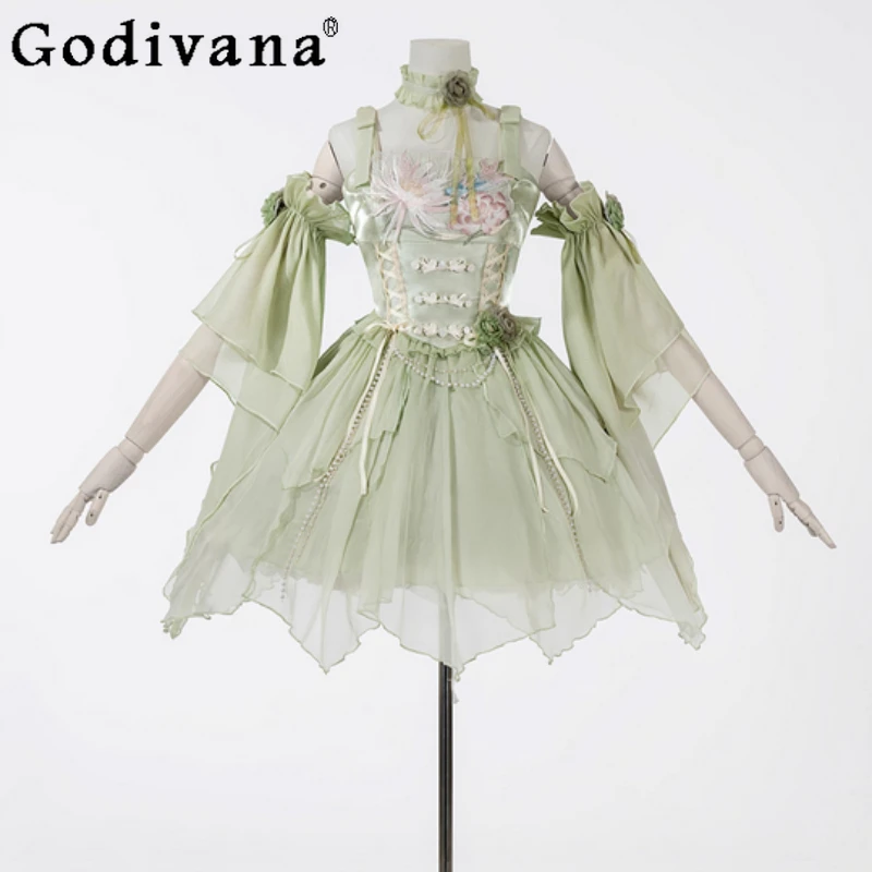 

2025 New Chinese Style Original Sweet Girl Dress Fairy Temperament Lady Princess Style Fresh Strap Cool and Comfortable Dresses