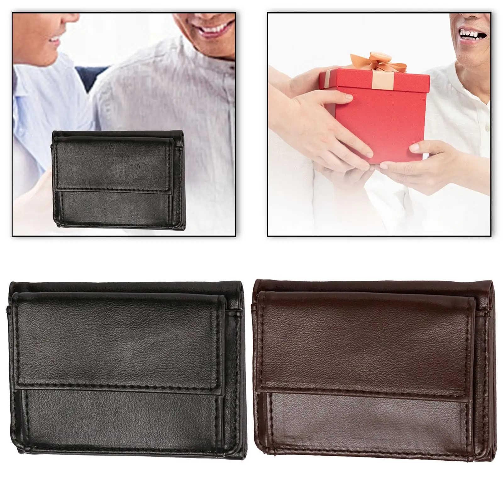 Men Wallet PU Leather Father's Day Gifts Portable Trendy Cash Organizer for Grandfather Boyfriend Husband Travel Birthday Gift