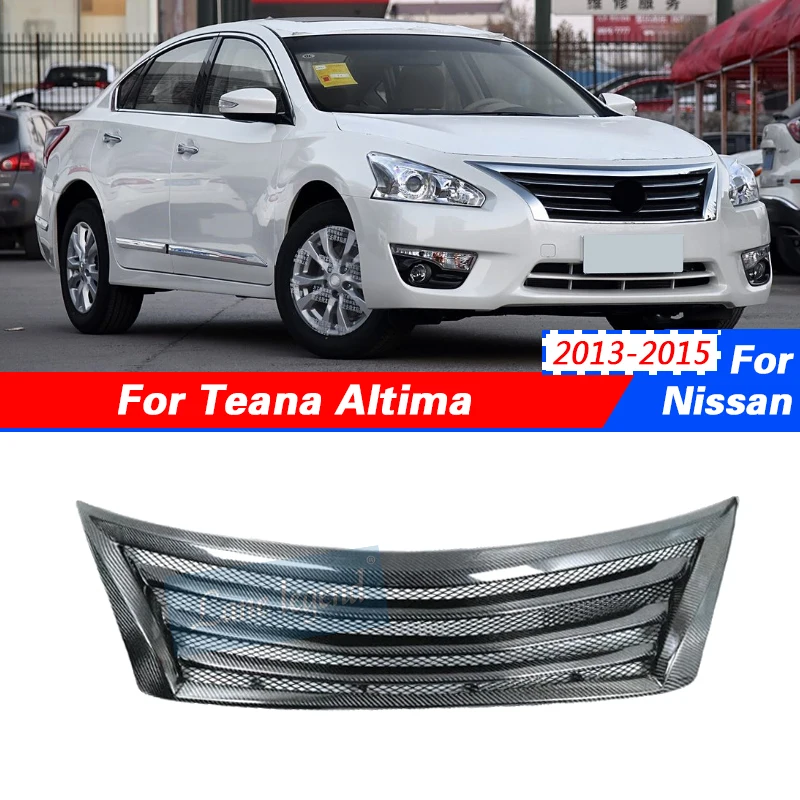 

Front Grille Real Carbon Fiber Car Upper Bumper Intake Hood Mesh Air Vent Grid Racing Grills For Nissan Teana Altima 2013-2015