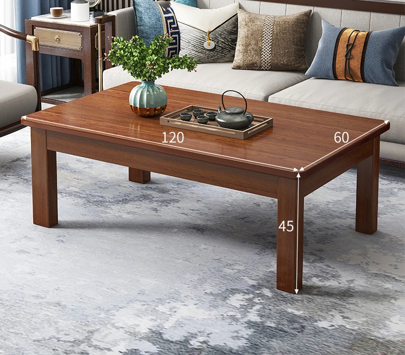 

Simple modern living room home new Chinese style small apartment side rectangular double-layer coffee table table