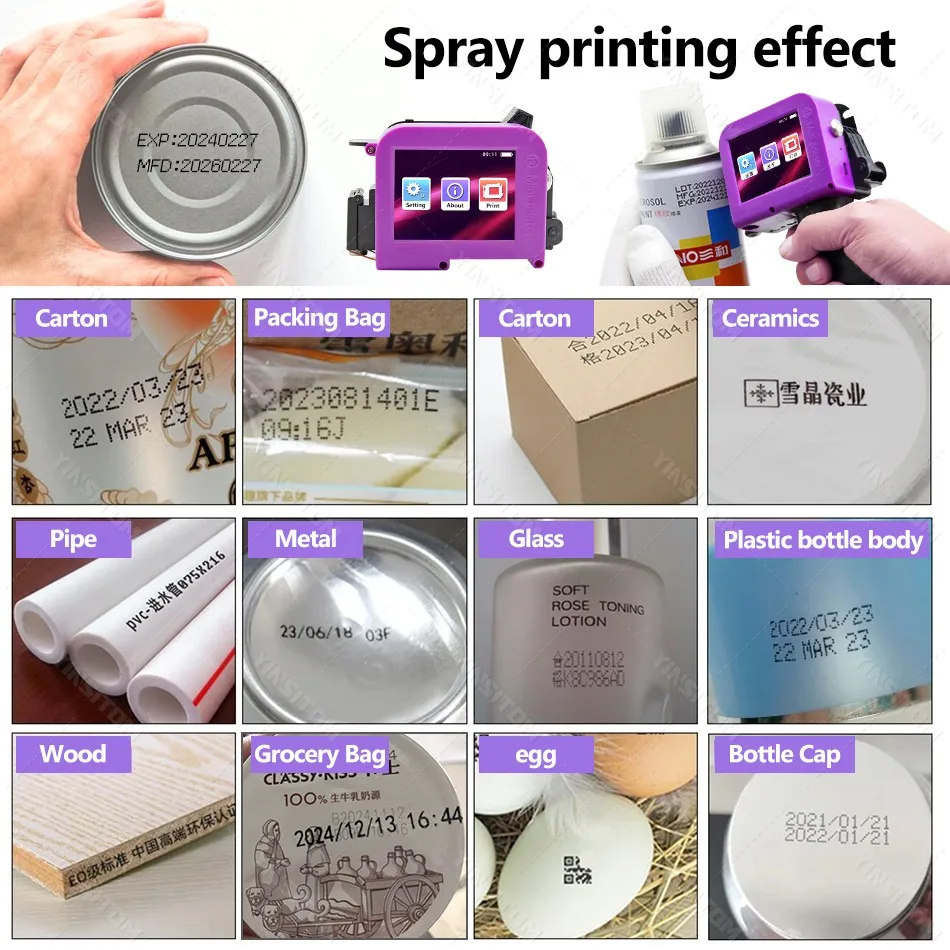 28 لغة 12.7 مللي متر طابعة نافثة للحبر صغيرة محمولة تاريخ انتهاء الصلاحية رمز شعار دفعة أرقام جهاز الحبر المحمولة مع خرطوشة قبضة