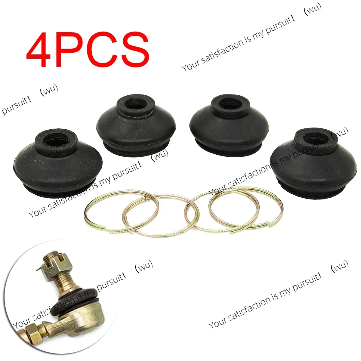 4 pièces de protection anti-poussière en caoutchouc pour rotule de bras de suspension de quad chinois et kart