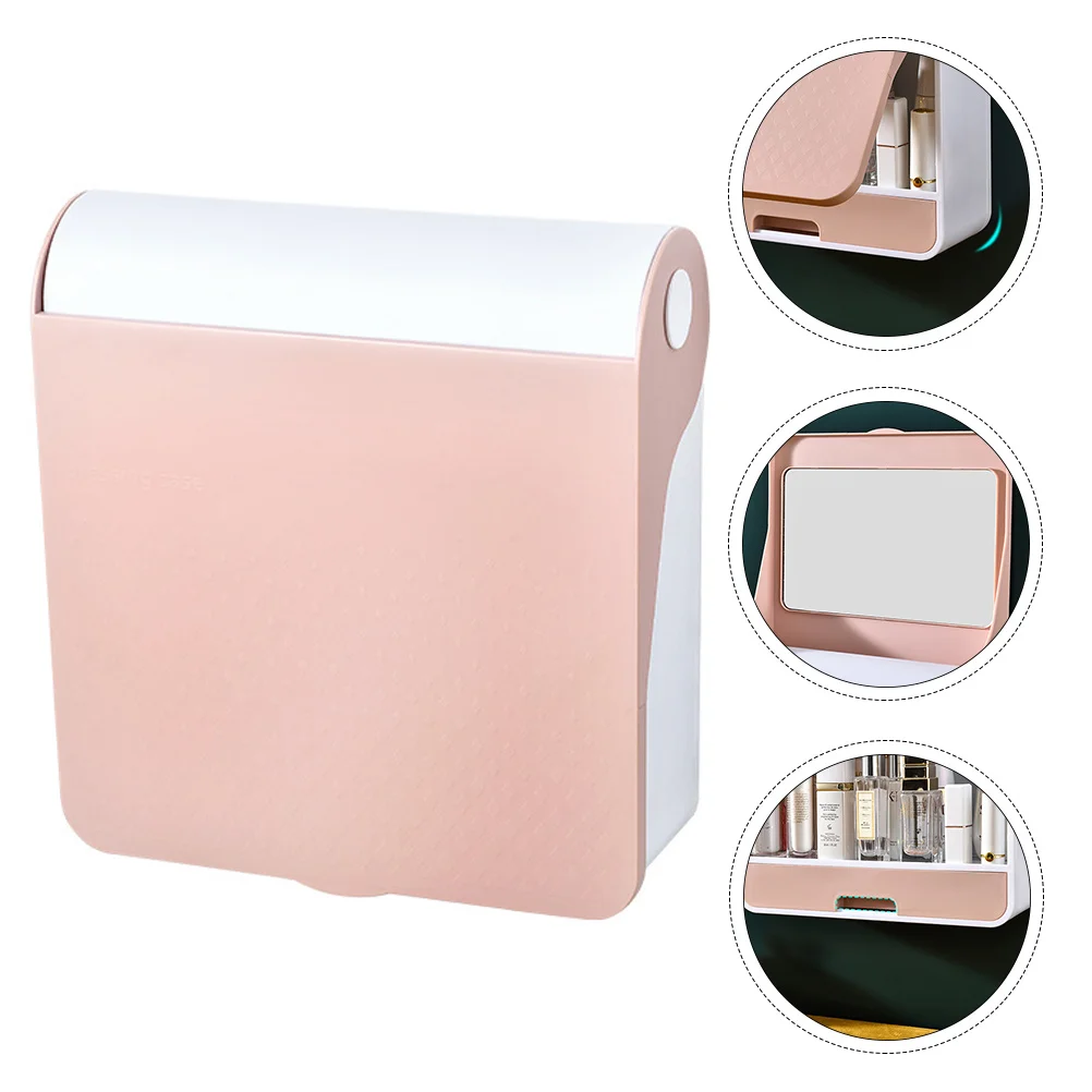 

Multifunctional Makeup Storage Box Storage Container Large Desktop Organizer with Mirror for Cosmetics Jewelry Mask