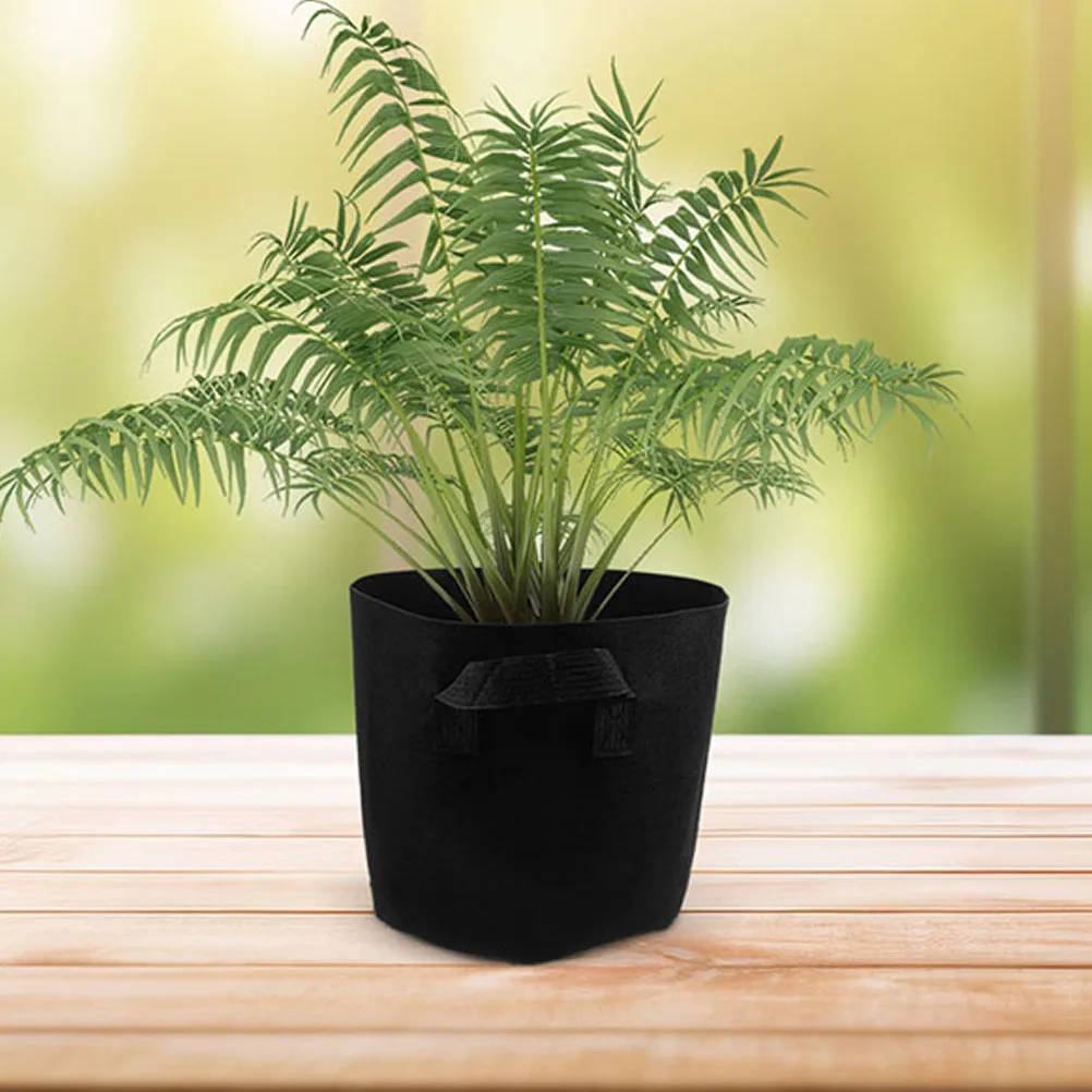 

5Pcs Felt Planting Bags Breathable Nonwoven Plant Pots Handles Indoor Outdoor Vegetable Grow Bags Garden Planters