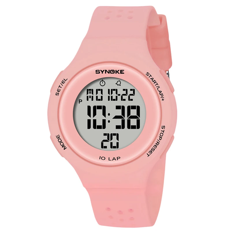 Sport Unisex Digital Chronograph Silicone Strap Watch Men Women Students 5ATM Waterproof