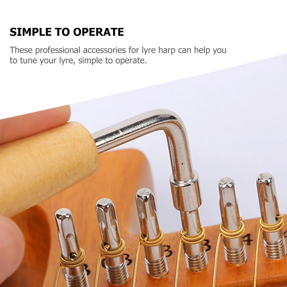 

Durable Set Pegs Replacement Metal Parts Tuning Harp Peg Lyre Tuning Wrench Lyre String Nail Wrench Accessories
