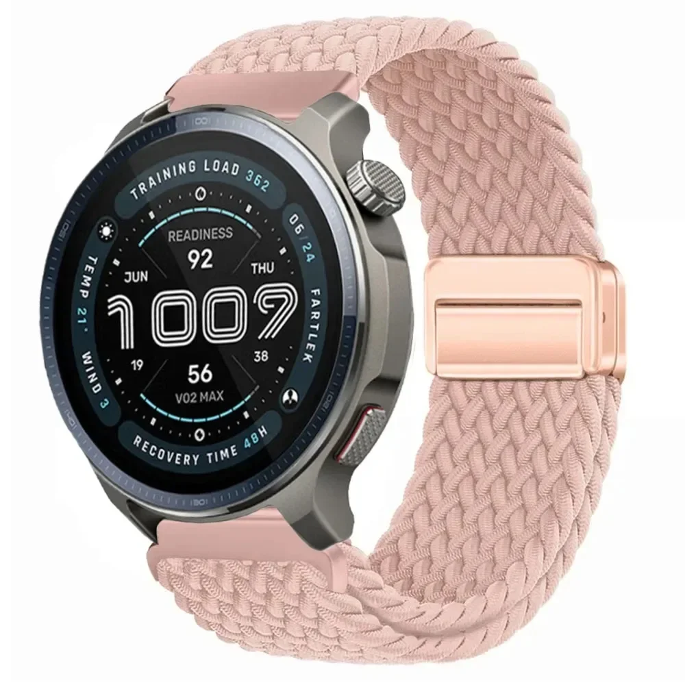 20 مللي متر 22 مللي متر حزام نايلون رياضي لـ Amazfit Balance 2 Active 2 Bip 6 5 سوار بإبزيم مغناطيسي لـ Amazfit GTR 4 GTS 4 3 Mini Band