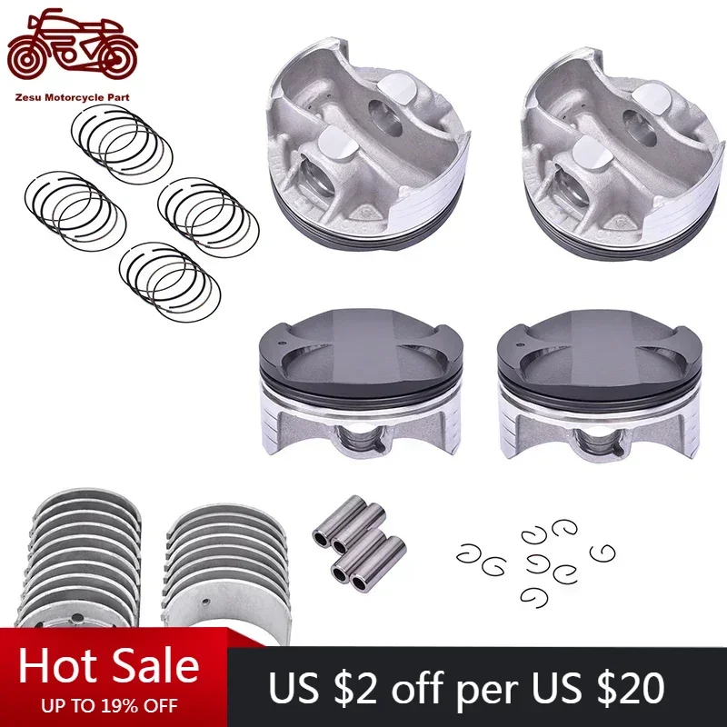 For HONDA CBR900 CBR 900 CBR954 CBR 954 02-03 Motorcycle Engine Crankshaft Tile Connect Con Rod Bearing Set and Piston Rings Kit