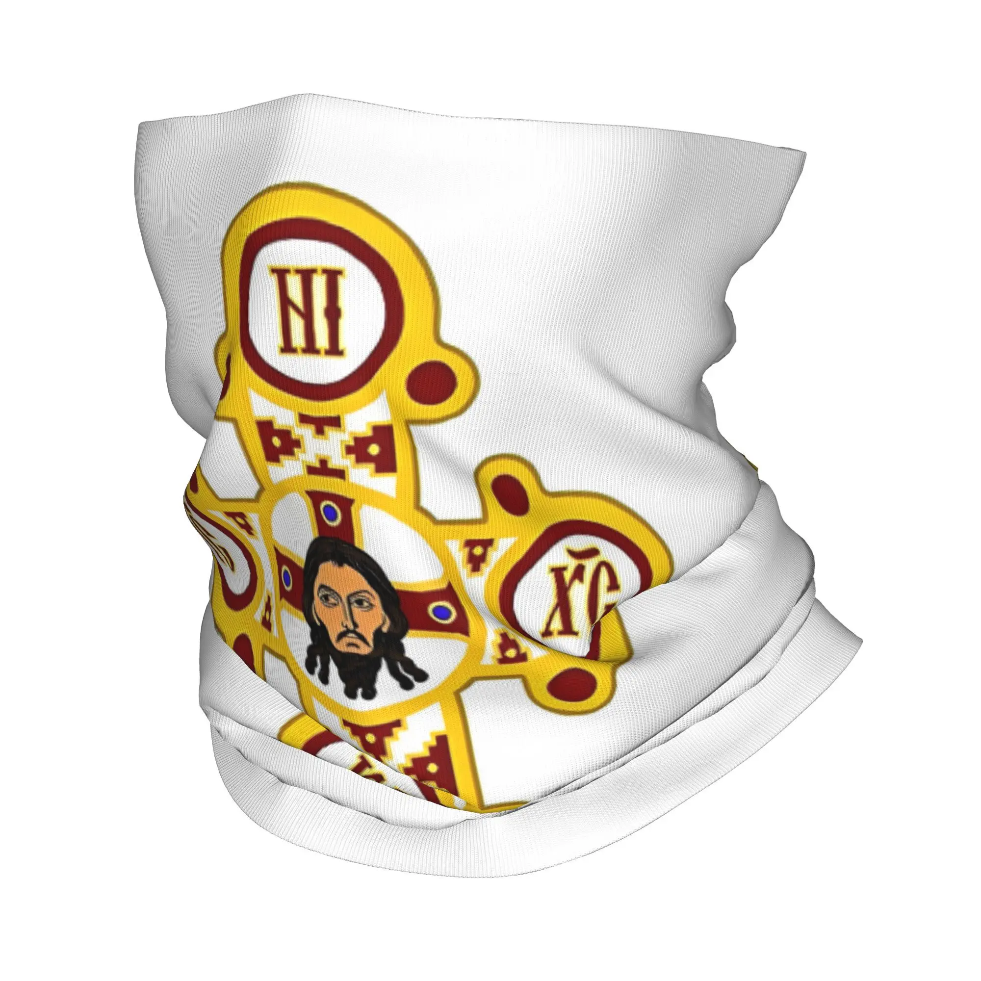 

Orthodox Cross Bandana Neck Cover Printed Jesus Christ Face Scarf Multifunctional Headband Running Unisex Adult Windproof