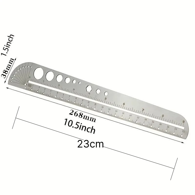 Durable Stainless Steel Multifunctional Ruler For Measuring Scribing Drawing Circles Office Compass Protractor EDC Tool