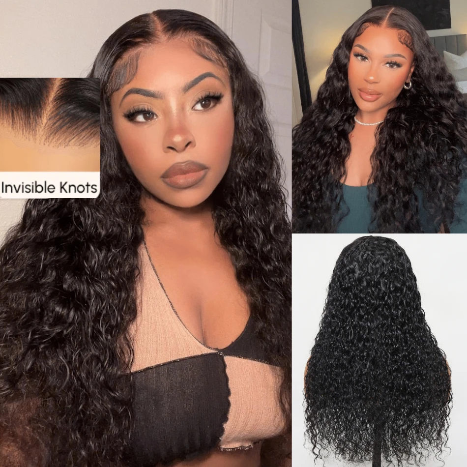 Unice Hair Glueless13x4 Full Frontal Wig Lace Knotless Human Hair Wigs  Pre-Everything Water Wave Put On And Go Wigs For Women