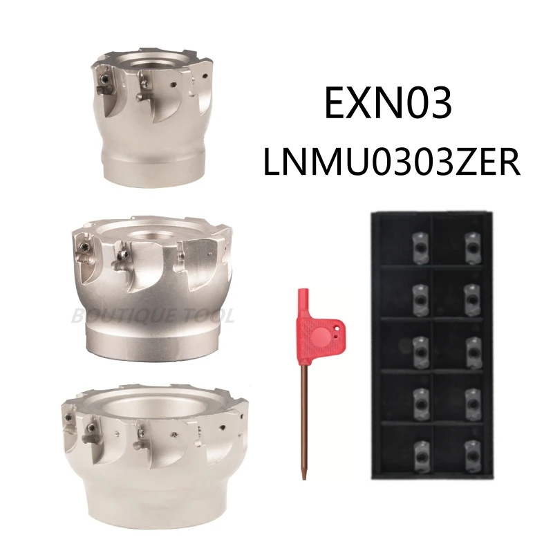 

10 шт. LNMU0303ZER с ЧПУ, быстрая подача, фрезерная головка, вставка, лезвие EXN03 D40mm-100mm 12T для фрезерных инструментов