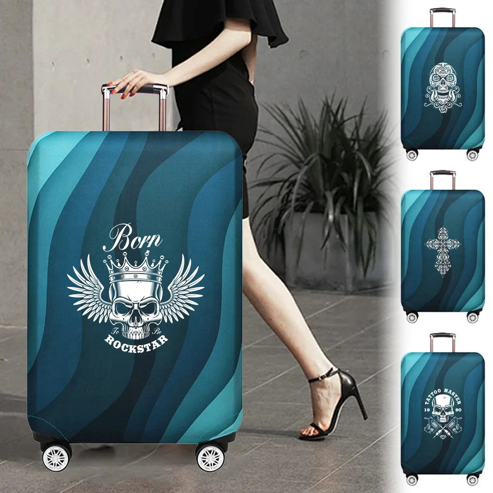 Luggage Cover Stretch Fabric Suitcase Protector Baggage Dust Case Cover Suitable for18-32 Inch Suitcase Case Skull Series