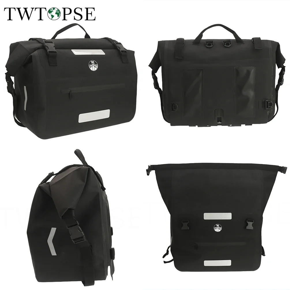 TWTOPSE Waterproof Bike Bicycle Backpack Bag For Brompton Folding Bike Borough Roll Top 15-24L Large Laptop Tool Bottle TPU Bags