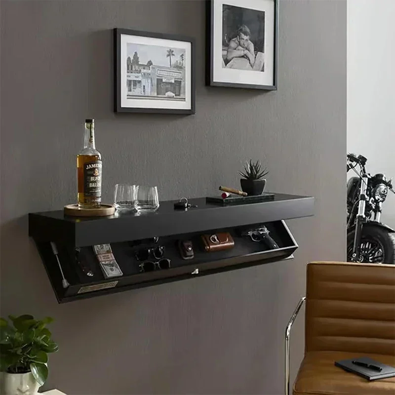 

New Hidden Furniture Magic Flap Designer Shelf With Secret Compartment Concealed Floating Shelf Wall-Mounted Storage
