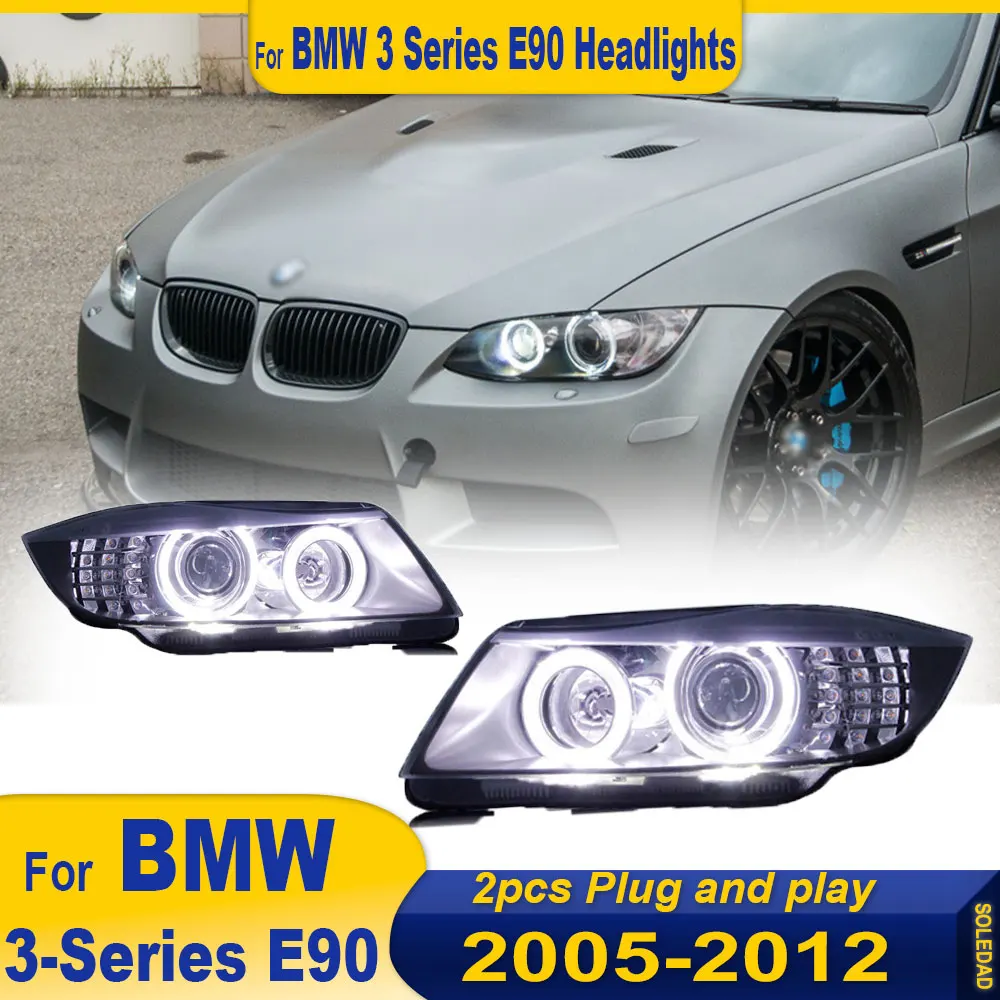 

Car LED Headlight Light For BMW 3 E90 2005 2006 2007 2008-2012 Auto Fog DRL Brake Turn Signal Lamp Plug and Play Assemblies 2pc
