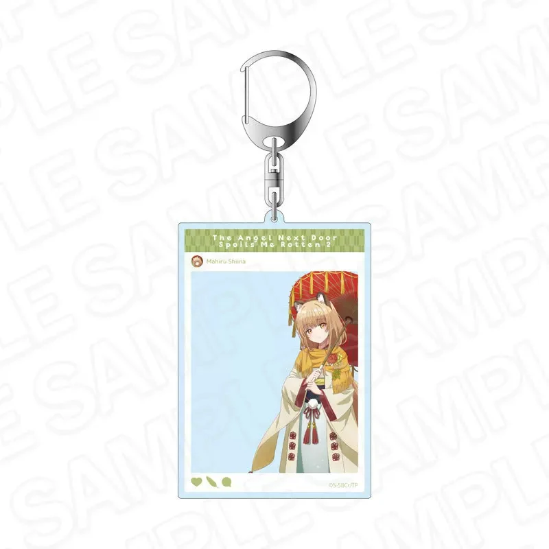 Anime The Angel Next Door Spoils Me Rotten Night Parade of Demons Ver Mahiru Shiina Rectangle Acrylic Pendant Keychains