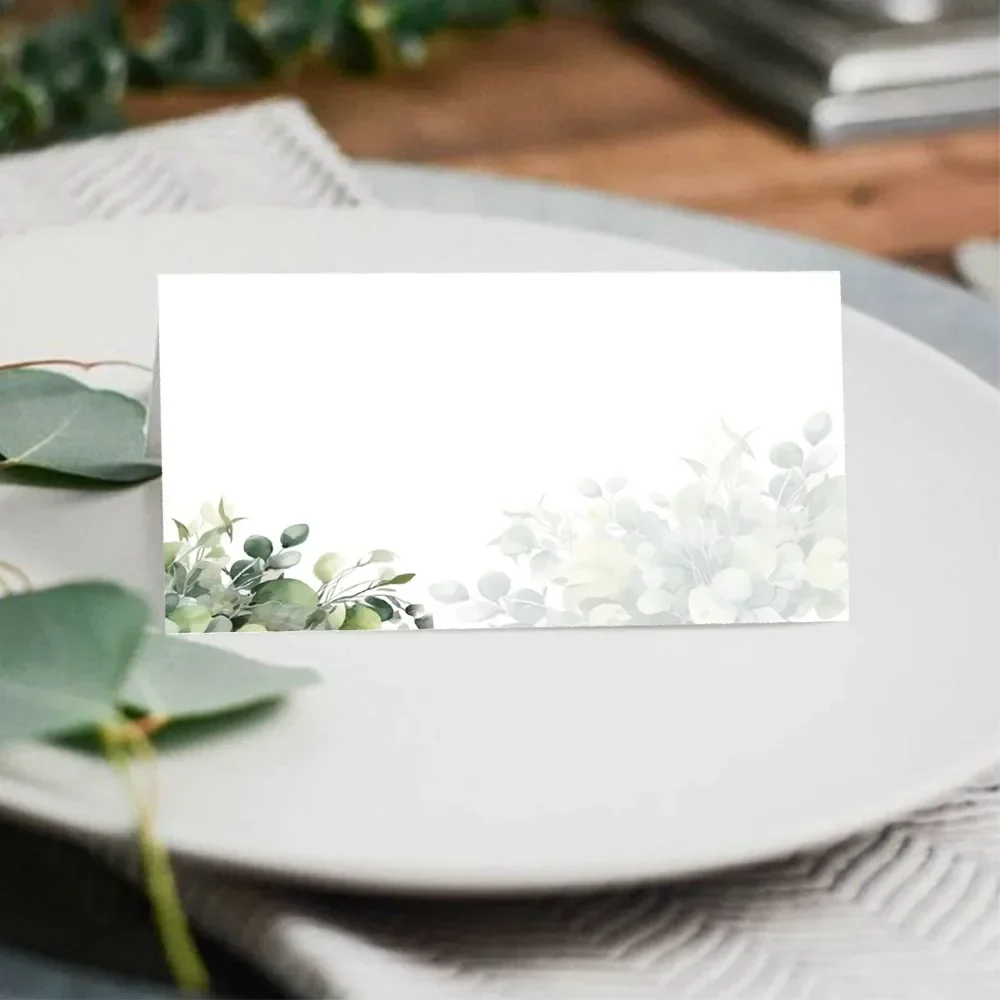 30/60/120pcs Flowers Printed Plant Wedding Seating Number Table Card Seat Name Place Card Christmas Birthday Party Greeting Card