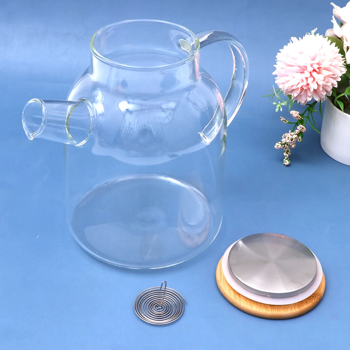 

Heat resistant Glass Kettle for Home Cold Water Container Juicer Pitcher Stove Tea Pots Thickened Design Easy Clean Durability