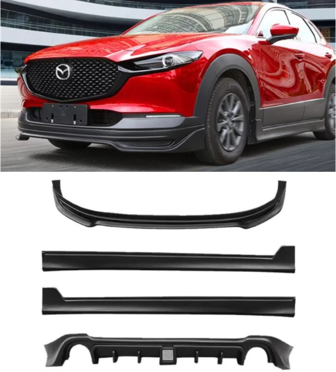 High Quality ABS Matte Body Kit For Mazda CX30 CX-30 2020 2021 2022 2023 2024  Front Bumper Lip Rear Trunk Diffuser Side Skirt