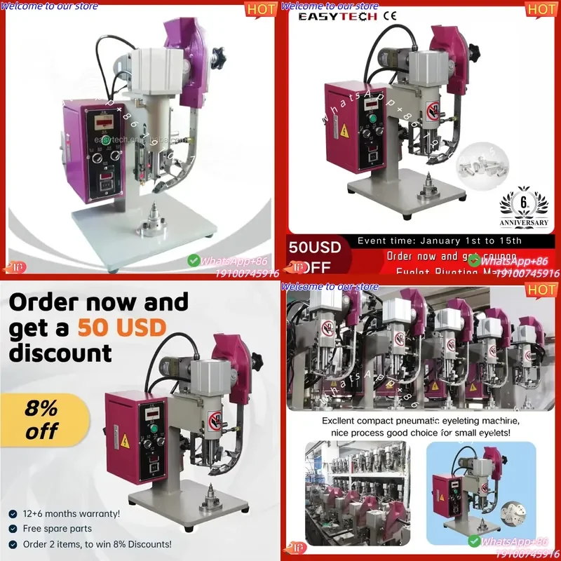CE Certificate Semi-automatic Leather Belt Badminton Magnet Tiles Making Riveting Machine for Terminal