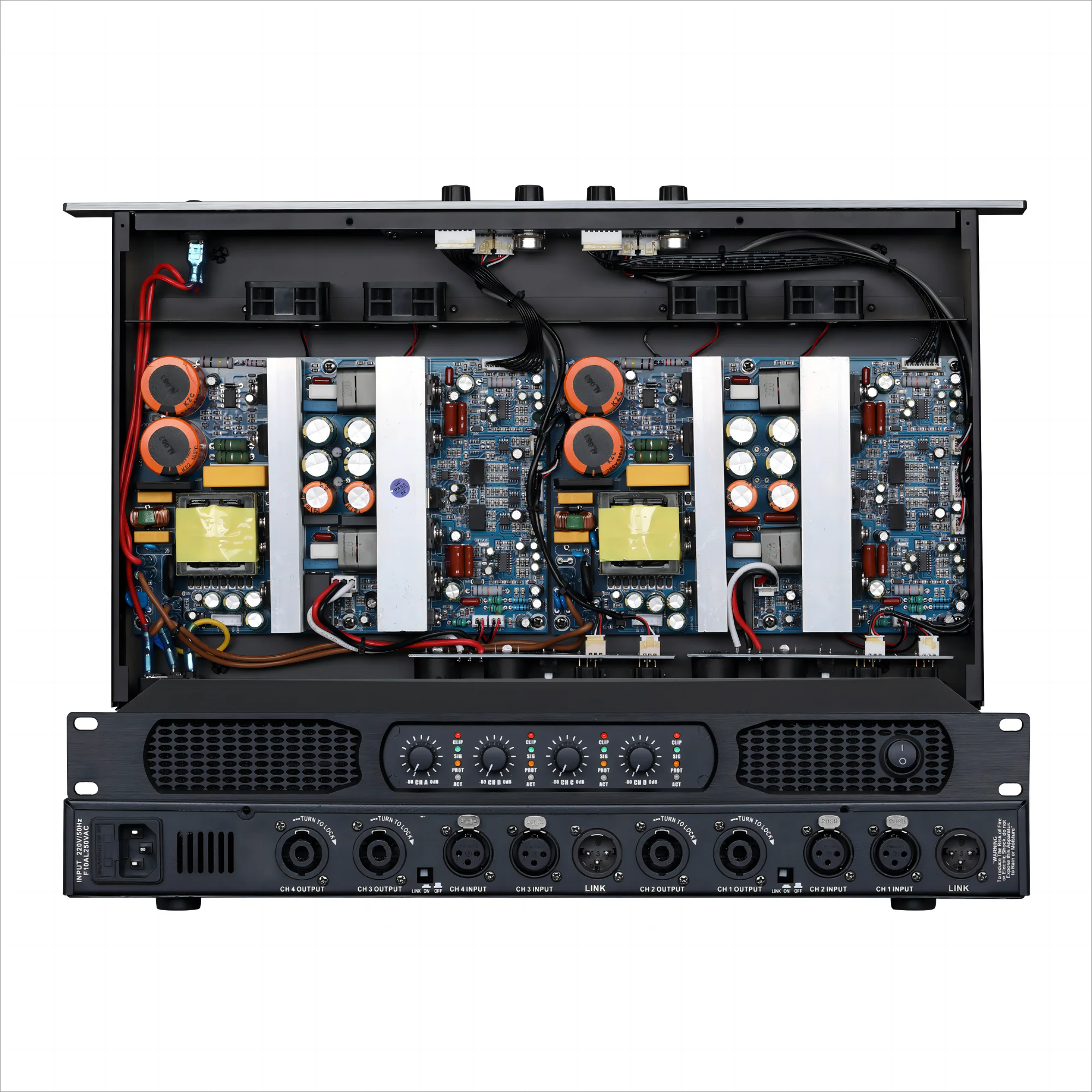 Professional 4 Channel Class D 1u Amp Sound Audio Power Amplifiers Equipment For Home KTV Stage Conference Room Power Amplifier