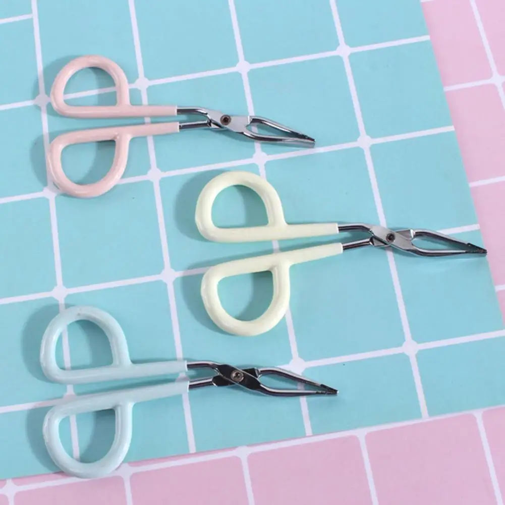 

3Pcs Eyebrow Clip Pragmatic Eyebrow Scissor Handle Tweezers Long Life Span Eyebrow Tweezers