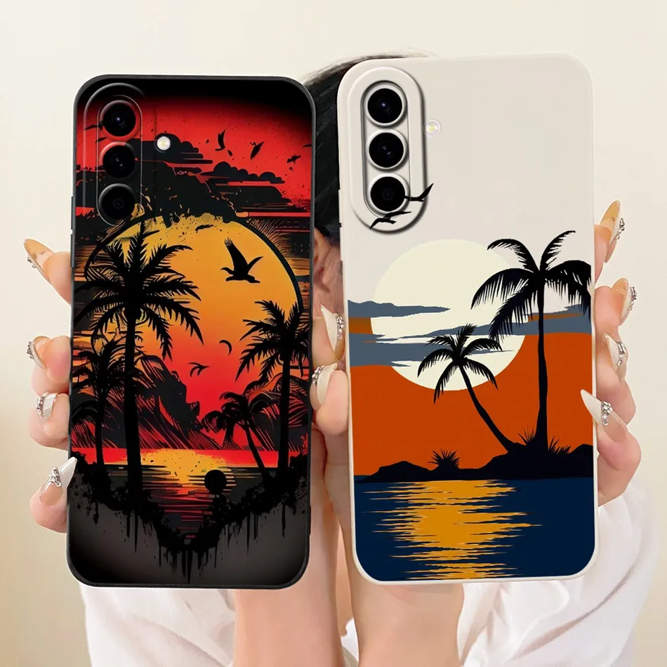 For Samsung Galaxy A27 Fashion Dusk Beach Painting Phone Case For Samsung A27 5G SM-A276B A276E Soft Silicone Covers Bumpers
