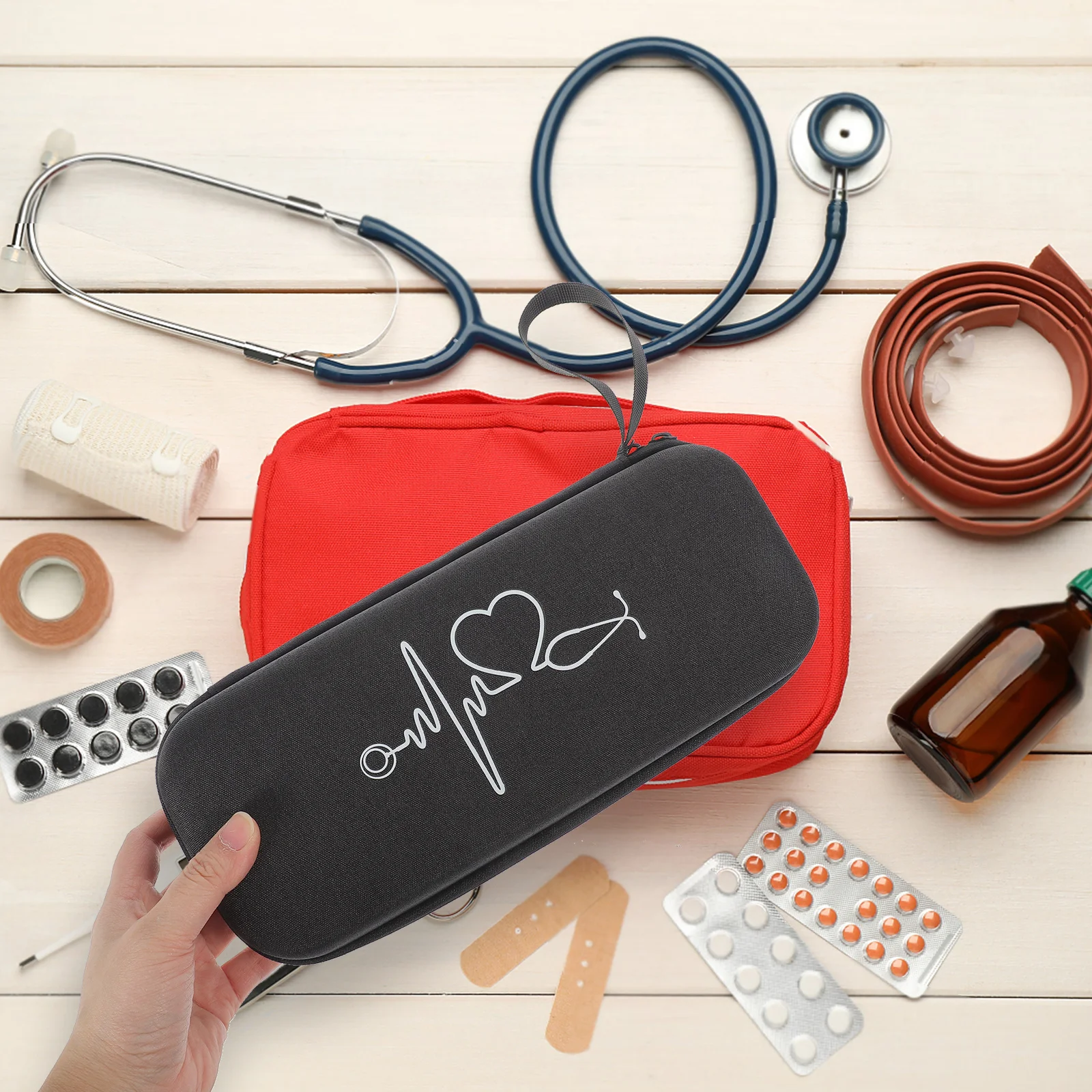 Portable Stethoscope Case for Nurses Doctors Students Multi-Function Storage Bag Lightweight Travel Holder Scratch-Proof