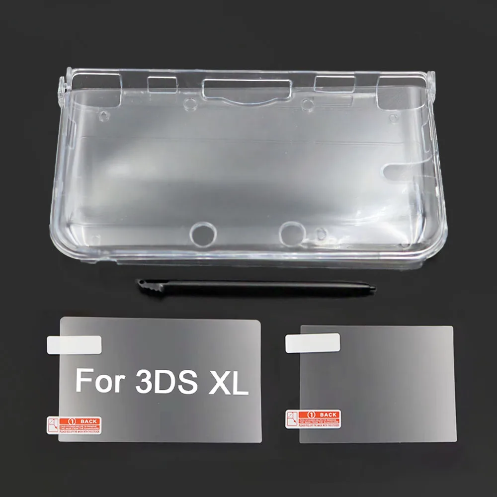 Für 3DS XL/LL geteilte transparente Schutzhülle, Kunststoff-Schutzfolie, Kunststoff-/dehnbarer Metall-Touchpen – Detail 3