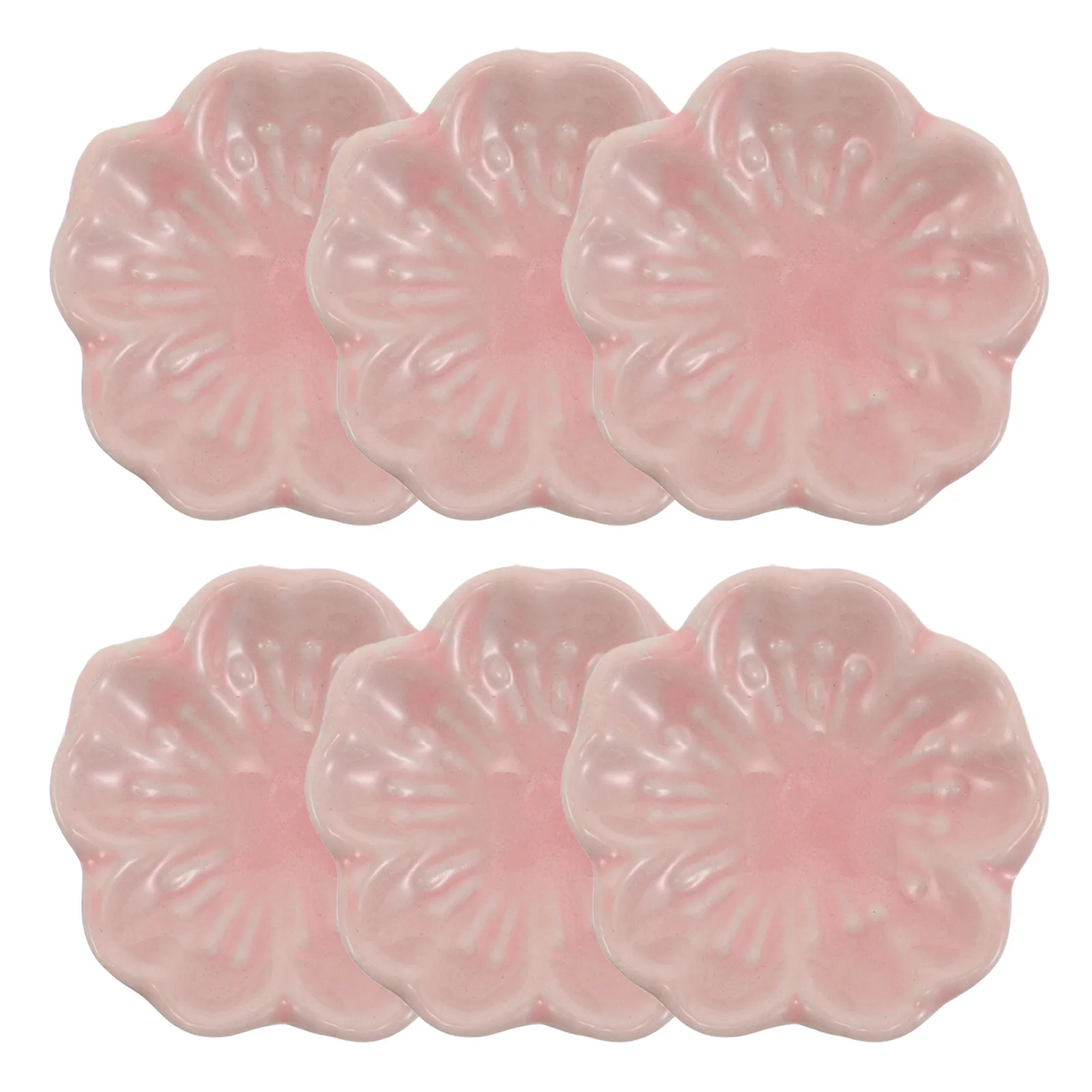 

6Pcs Ceramic Cherry Blossom Incense Stick Holder Pink Mini Flower Shape Tray Incense Burner Holder for Relaxation Meditation