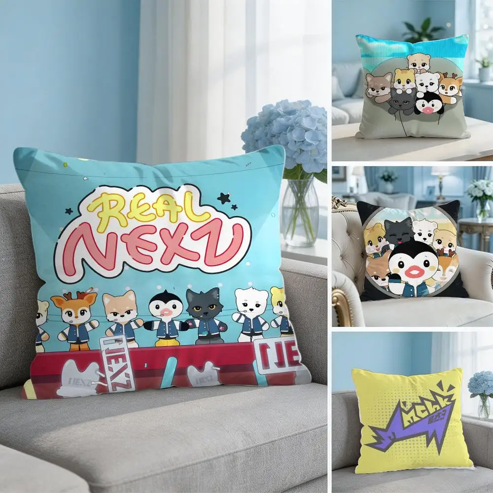 Music Band N-NEXZ NEXZOO Cushion Cover Soft Short Plush Throw Pillow Cover Hidden Zipper Cutecore Sofa Bedroom Home Decor