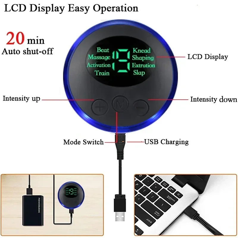 แผ่นนวดกระตุ้นกล้ามเนื้อด้วยไฟฟ้าแบบพกพาแผ่นแปะนวดสำหรับนวดกระตุ้นการไหลเวียนโลหิต Relief ปวดเท้าจากระยะไกล