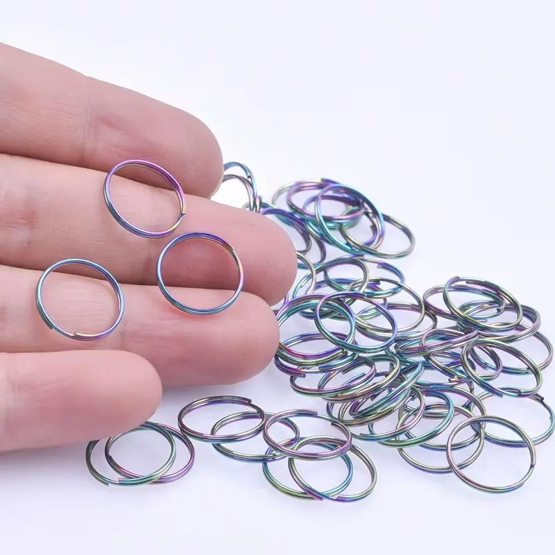 قوس قزح اللون سبيكة المفاتيح صنع ، حلقات رئيسية سبليت خواتم ، اكسسوارات المفاتيح ، عالية الجودة ، 10-60 قطعة لكل مجموعة #1