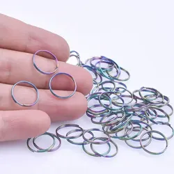 10-60pcs/Lot High Quality Rainbow Color Alloy keychain Making Supplies Key Rings Split Rings For Keychain Connectors Accessories