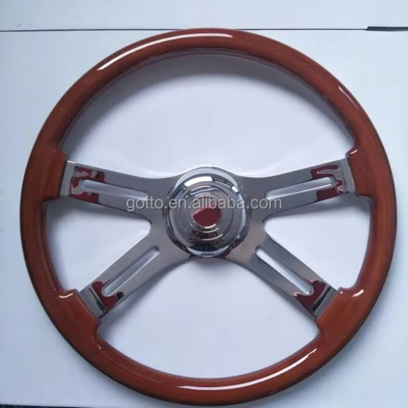 2026 18 Inch 4 Spoke Solid Wood Steering Wheel for  Columbia Truck
