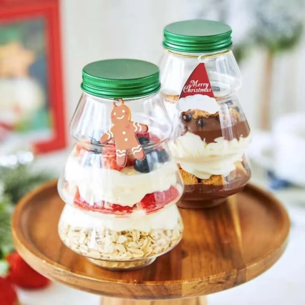 1PCS 500ml Christmas Tree Shaped Christmas Candy Jars for Wedding Home Decor Snacks Storage Bottle Multi-function Decorative Box