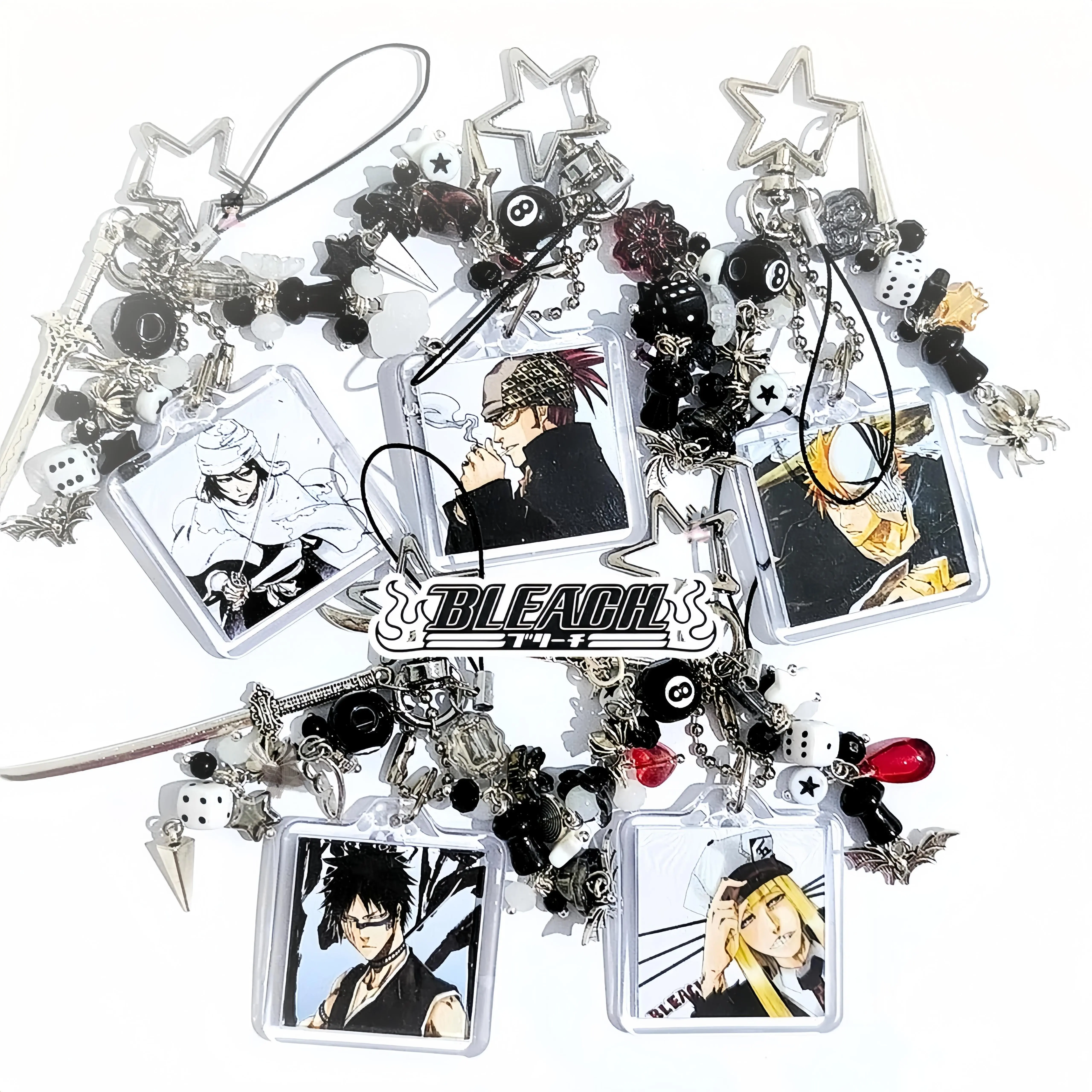 Unique Anime Merchandise - ブリーチにインスパイアされたアクリルキーホルダー ユニークなアニメグッズ 耐久性のあるプラスチック素材 ブリーチファンへの完璧なギフト スタイリッシュなアクセサリー
