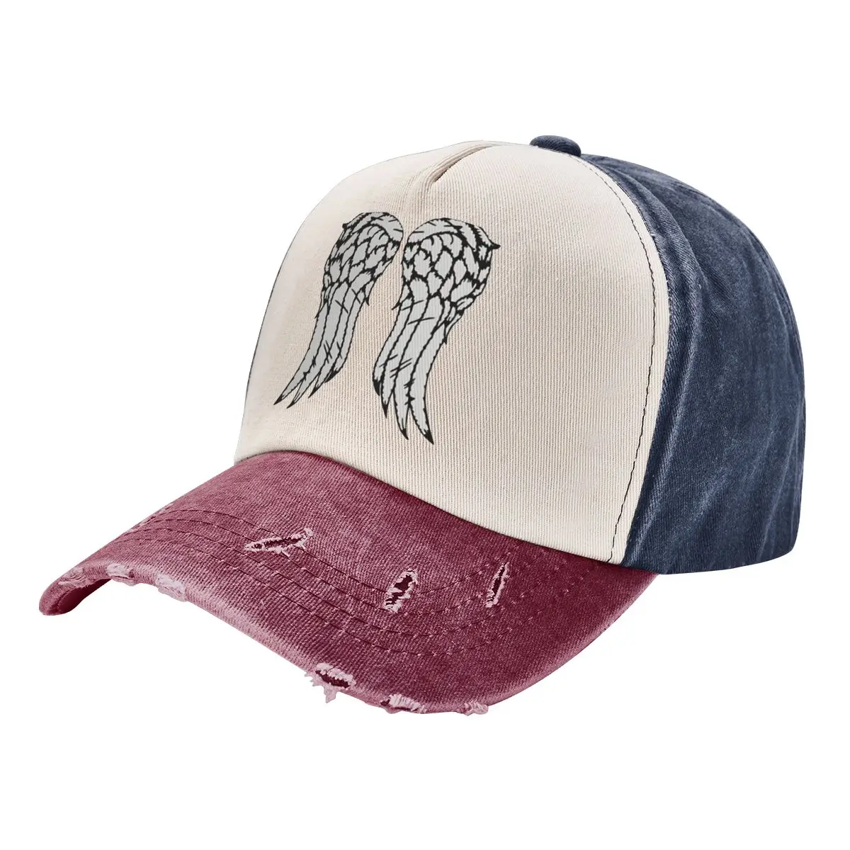 Vintage The Walking Dead Daryl Wings Baseball Cap Men Women Distressed Denim Snapback Hat Daryl Dixon Outdoor Running Golf Cap